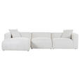 ECKSOFA in Chenille Creme  - Creme/Schwarz, MODERN, Kunststoff/Textil (178/323cm) - Carryhome