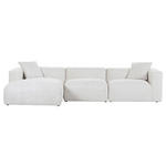 ECKSOFA Creme Chenille  - Creme/Schwarz, MODERN, Kunststoff/Textil (178/323cm) - Carryhome