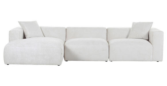 ECKSOFA in Chenille Creme  - Creme/Schwarz, MODERN, Kunststoff/Textil (178/323cm) - Carryhome