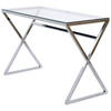 SCHREIBTISCH 110/50/72 cm  in Chromfarben, Klar  - Chromfarben/Klar, Modern, Glas/Metall (110/50/72cm) - Livetastic