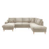 WOHNLANDSCHAFT in Cord Beige  - Beige/Naturfarben, KONVENTIONELL, Holz/Textil (150/301/200cm) - P & B