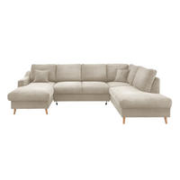 WOHNLANDSCHAFT in Cord Beige  - Beige/Naturfarben, KONVENTIONELL, Holz/Textil (150/301/200cm) - P & B