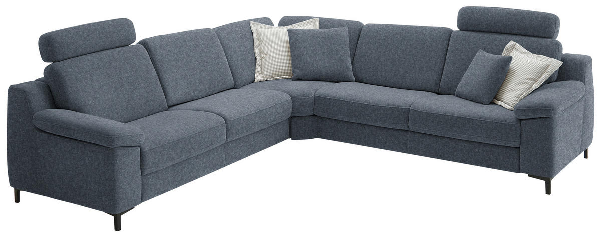 ECKSOFA in Chenille Dunkelgrau  278/278 cm  - Dunkelgrau/Schwarz, Design, Textil/Metall (278/278cm) - Valdera
