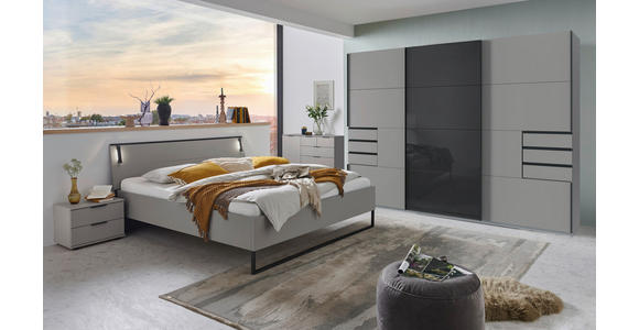 SCHWEBETÜRENSCHRANK 270/208/64 cm 3-türig Graphitfarben, Schwarz, Sahara - Schwarz/Graphitfarben, Design, Glas/Holzwerkstoff (270/208/64cm) - Carryhome