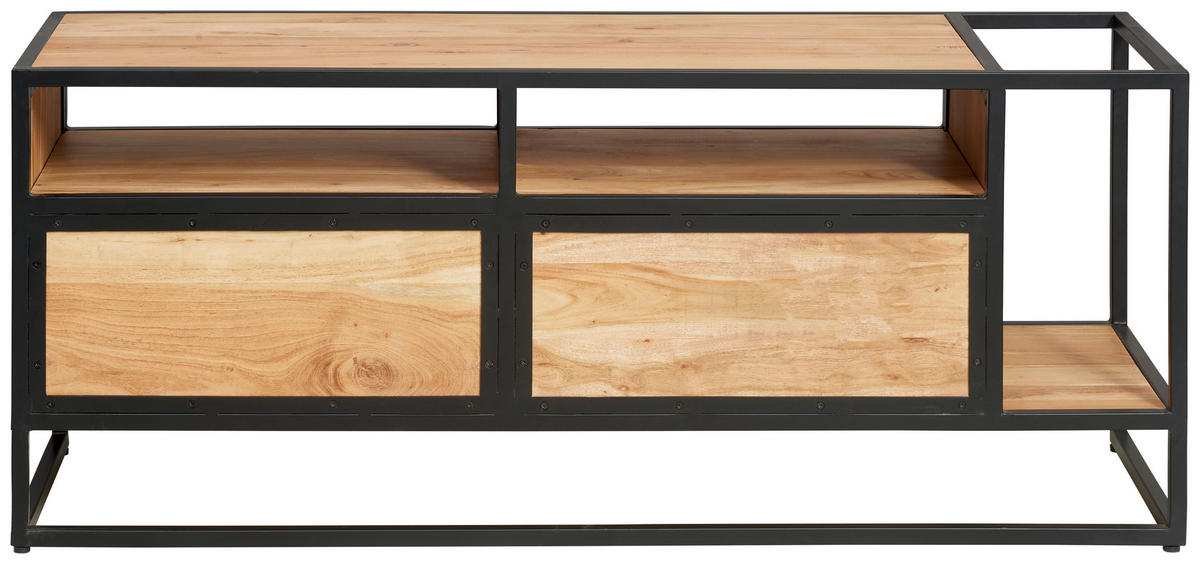 LOWBOARD Urban Garden 2.0  in 135/54/47 cm  - Schwarz/Honig, Design, Holz/Metall (135/54/47cm) - MID.YOU