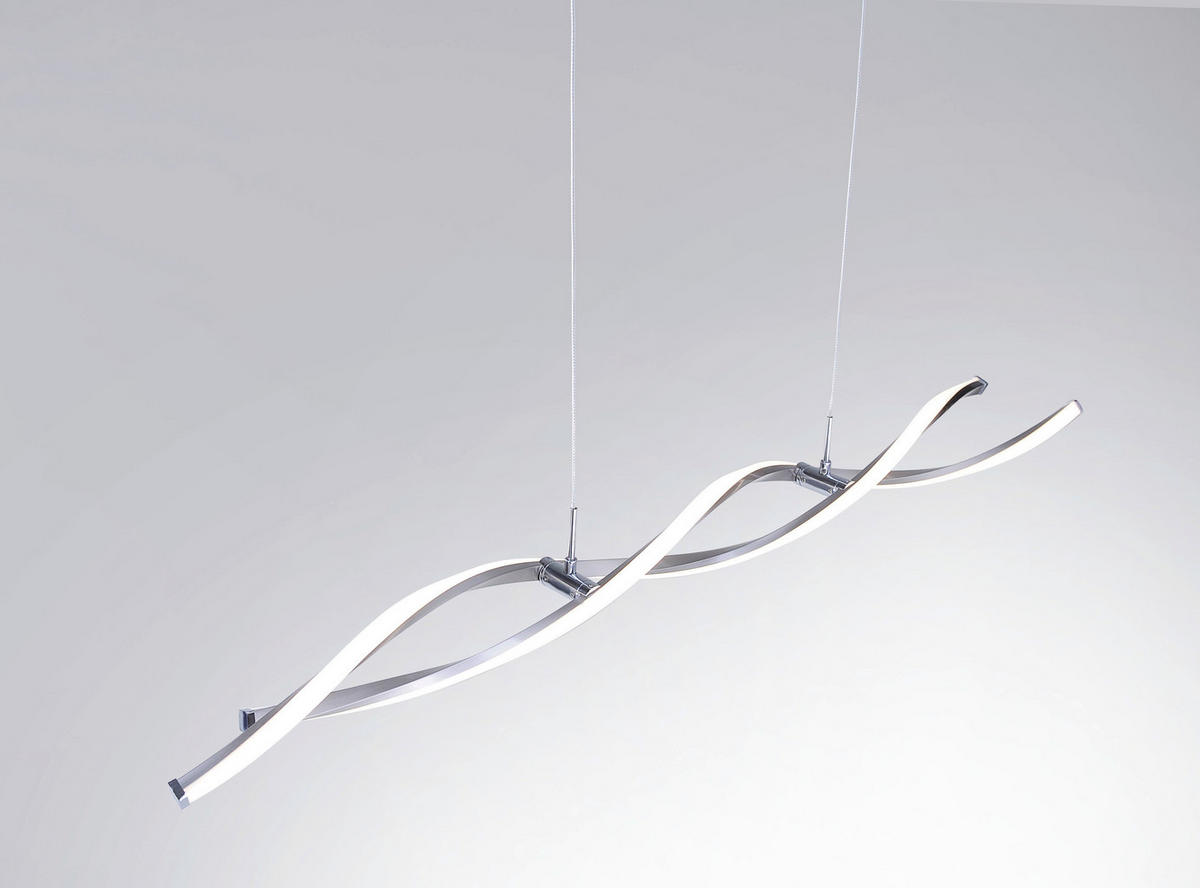 ZÁVESNÉ LED SVIETIDLO, 110/8/140 cm  - niklová, Design, kov (110/8/140cm)