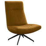 SESSEL in Echtleder Currygelb  - Currygelb/Schwarz, MODERN, Leder/Metall (74/105/92cm) - Johann Jakob