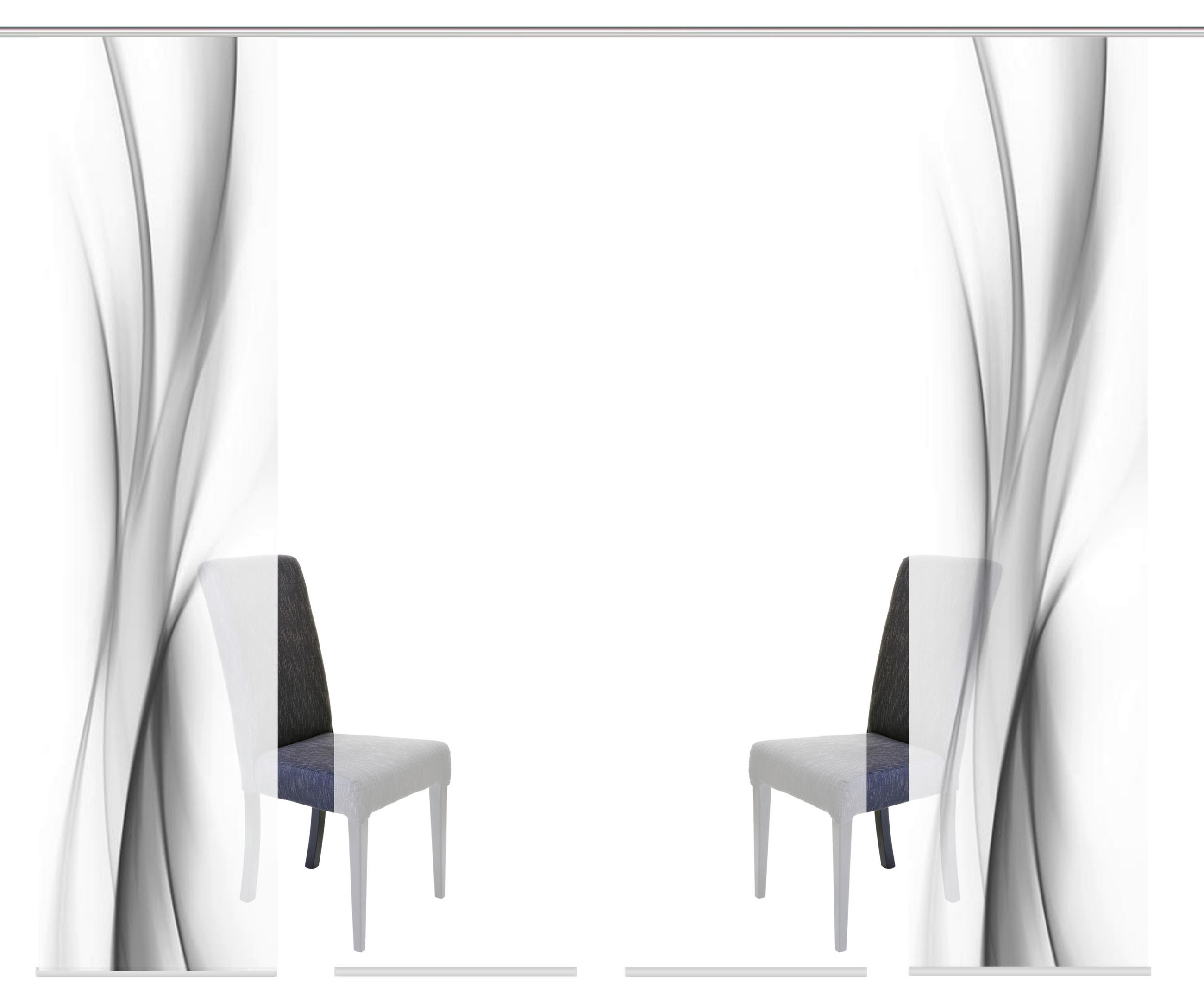 FLÄCHENVORHANG 4ER SET in Grau halbtransparent  - Grau, Design, Textil (60/245cm) - Schmidt W. Gmbh