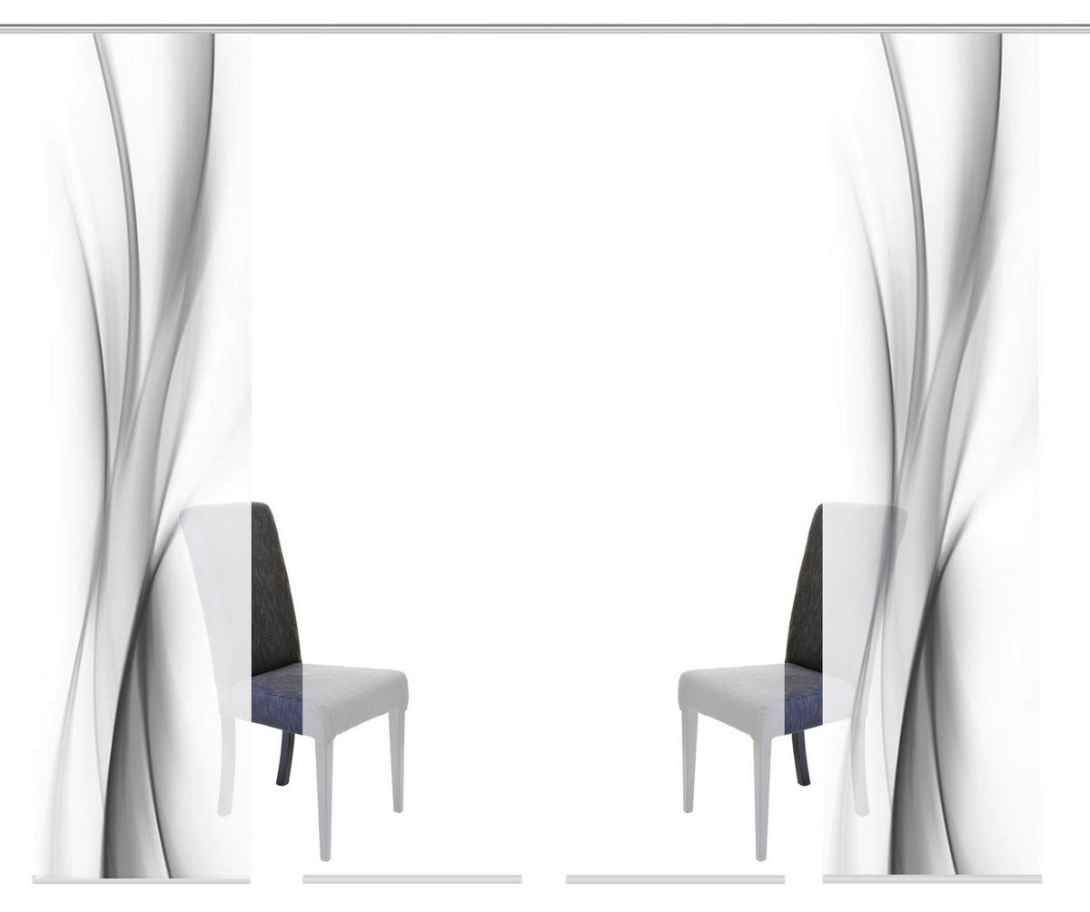 FLÄCHENVORHANG  4 Stück  halbtransparent   60/245 cm  - Grau, Design, Textil (60/245cm)