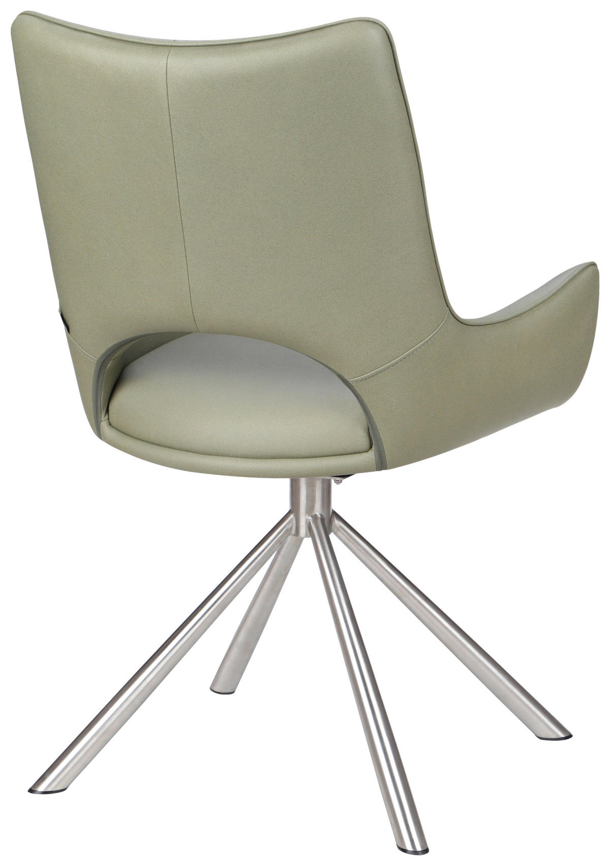 STUHL - Edelstahlfarben/Grün, Design, Textil/Metall (57/85,5/62cm) - Carryhome