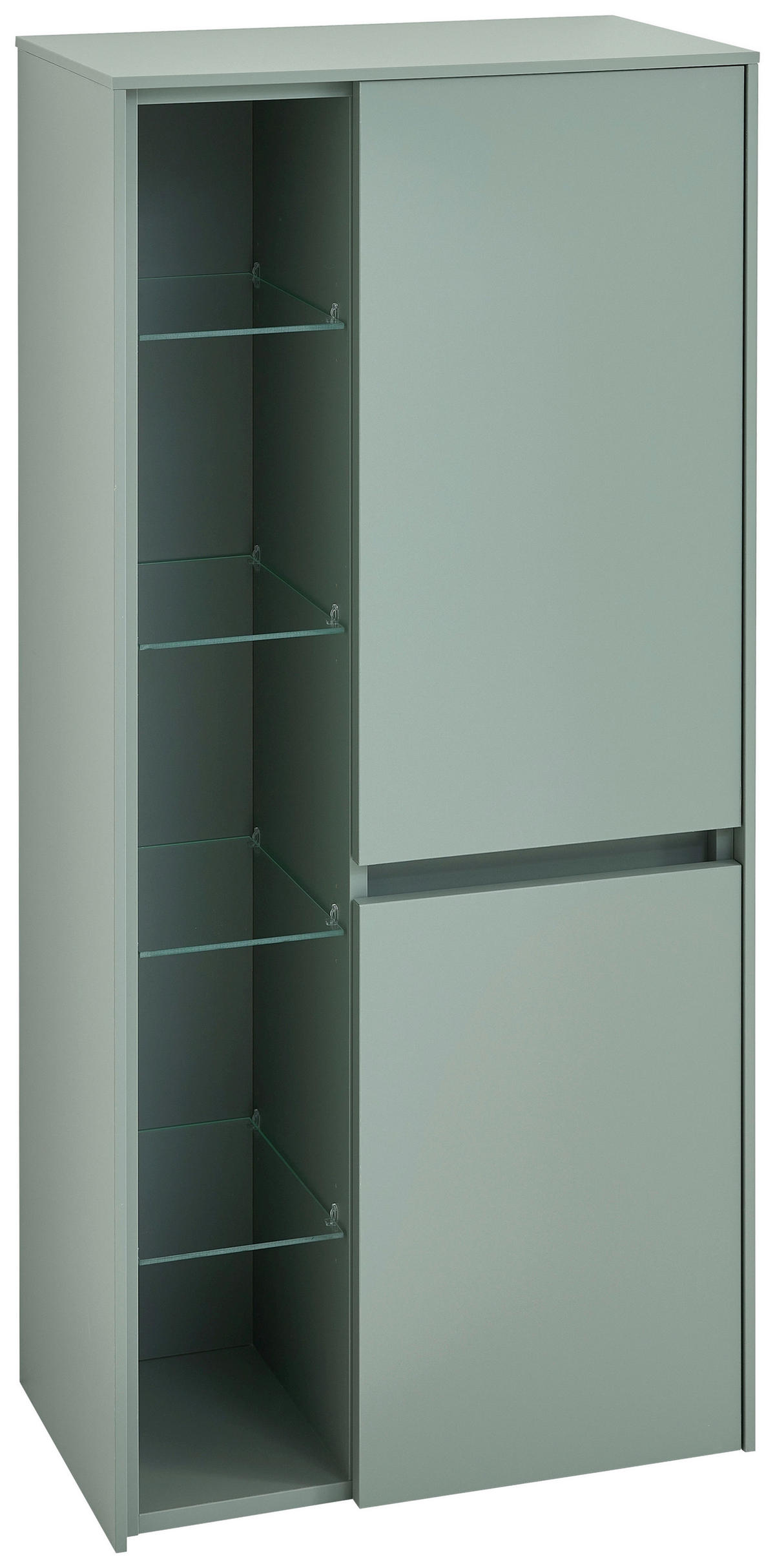 MIDISCHRANK 57/121/33 cm  - Schilfgrün, Design, Glas/Holzwerkstoff (57/121/33cm) - Sadena