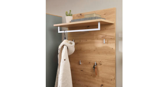 GARDEROBENPANEEL in 78/117/30 cm - Eiche Artisan, Design, Holzwerkstoff/Metall (78/117/30cm) - Xora