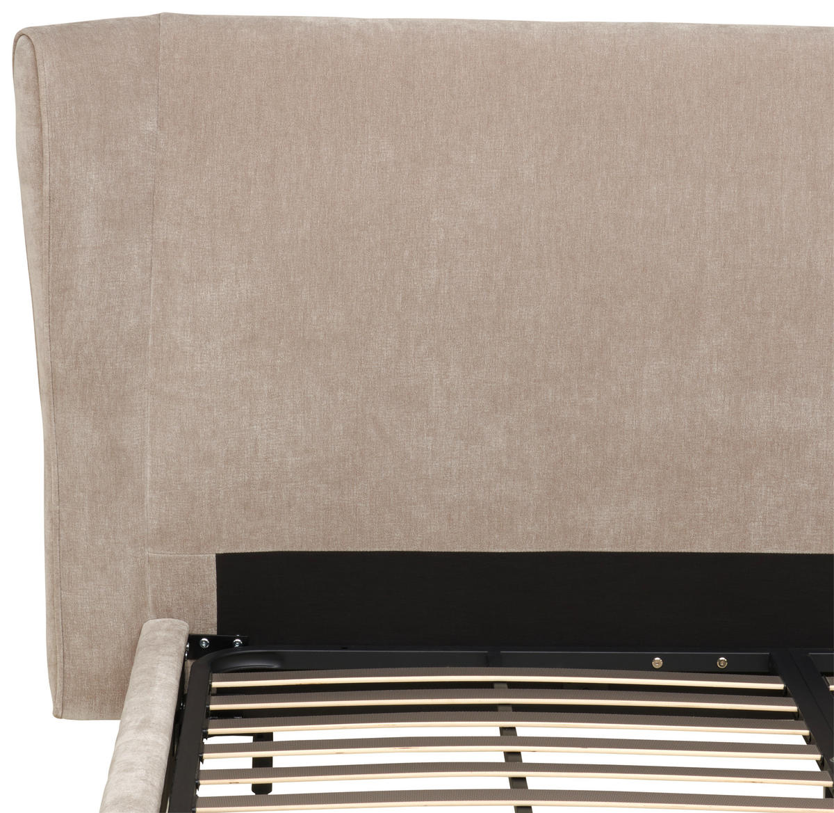 POLSTERBETT Lattenrost 180/200 cm  in Beige  - Beige/Schwarz, MODERN, Holz/Textil (180/200cm) - Livetastic