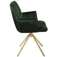 ARMLEHNSTUHL  Stoffauswahl, Sitzfläche 360° drehbar, automatische Rückholfunktion Samt  - Goldfarben/Grün, Design, Textil/Metall (59/89,5/63cm) - Novel