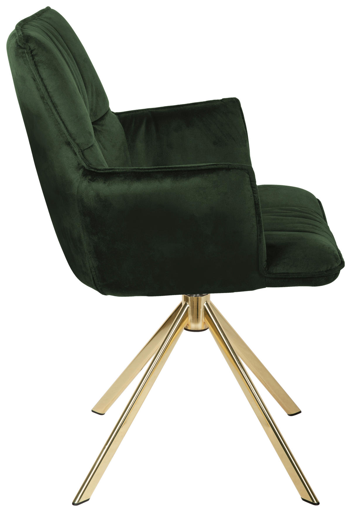 ARMLEHNSTUHL  in Edelstahl Samt  - Goldfarben/Grün, Design, Textil/Metall (59/89,5/63cm) - Novel