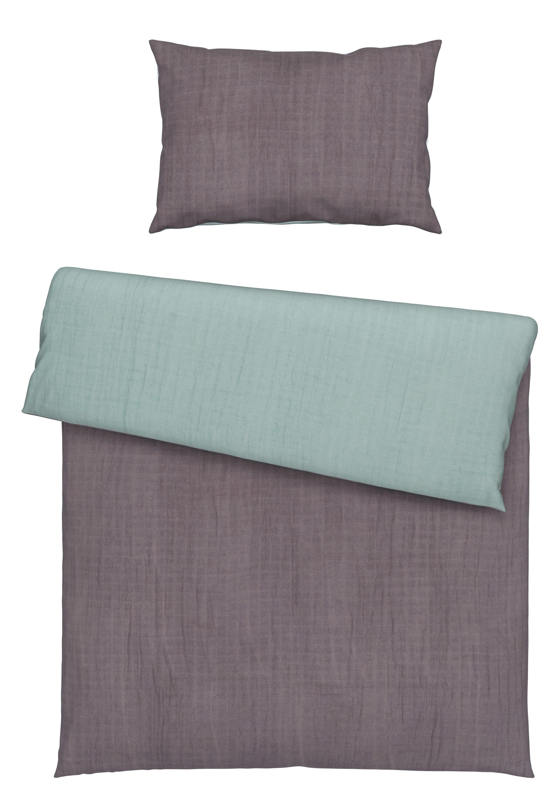 BABYBETTWÄSCHESET MUSELINE Musselin 100/135 cm  - Grau/Grün, Trend, Textil (100/135cm) - Patinio