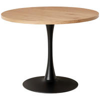 ESSTISCH in Metall, Holzwerkstoff  - Schwarz/Naturfarben, LIFESTYLE, Holzwerkstoff/Metall (100/76/100cm) - Livetastic