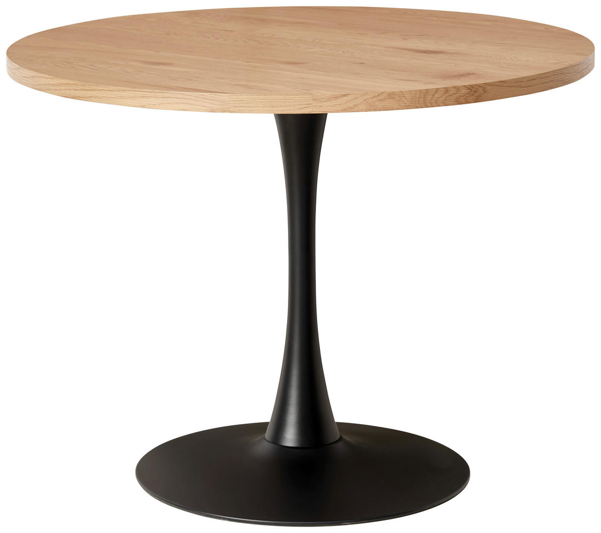 ESSTISCH in Metall, Holzwerkstoff  - Schwarz/Naturfarben, LIFESTYLE, Holzwerkstoff/Metall (100/76/100cm) - Livetastic