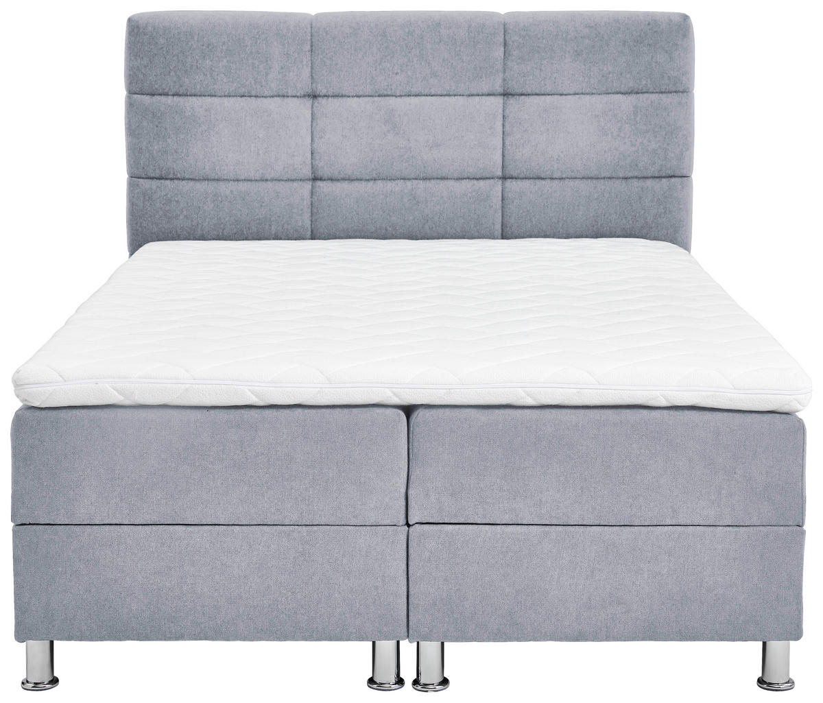 BOXBETT 180/200 cm  in Hellgrau  - Chromfarben/Hellgrau, Konventionell, Textil/Metall (180/200cm) - Carryhome