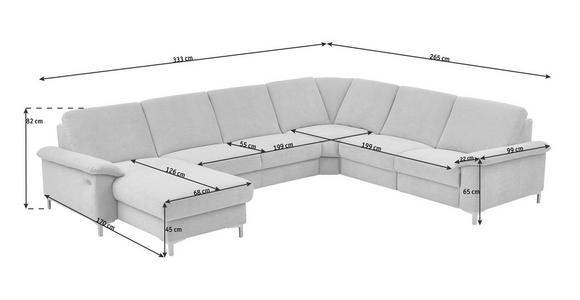 WOHNLANDSCHAFT in Textil Braun - Alufarben/Braun, Design, Textil/Metall (170/333/265cm) - Dieter Knoll