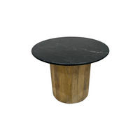 COUCHTISCH Mangoholz vollmassiv 60/60/45 cm rund Naturfarben, Schwarz  - Schwarz/Naturfarben, Design, Holz/Stein (60/60/45cm) - Livetastic