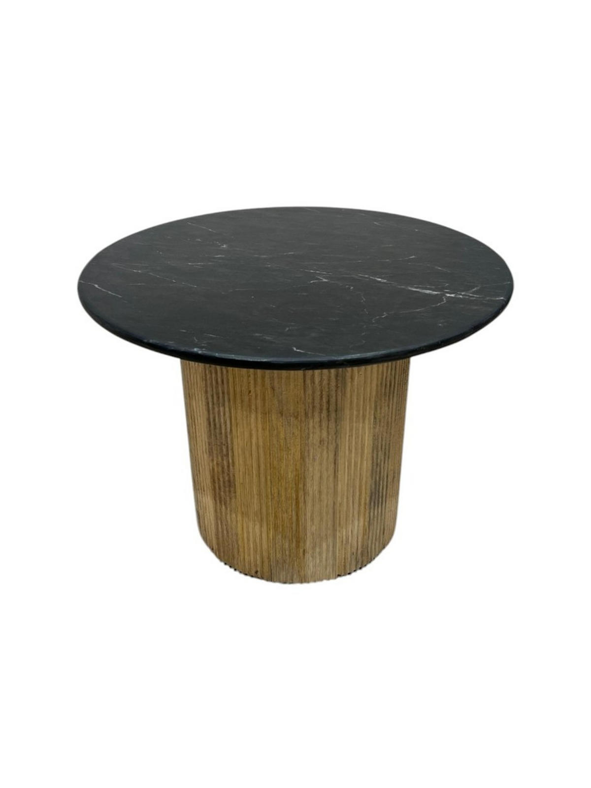 COUCHTISCH Mangoholz vollmassiv 60/60/45 cm rund Naturfarben, Schwarz  - Schwarz/Naturfarben, Design, Holz/Stein (60/60/45cm) - Livetastic