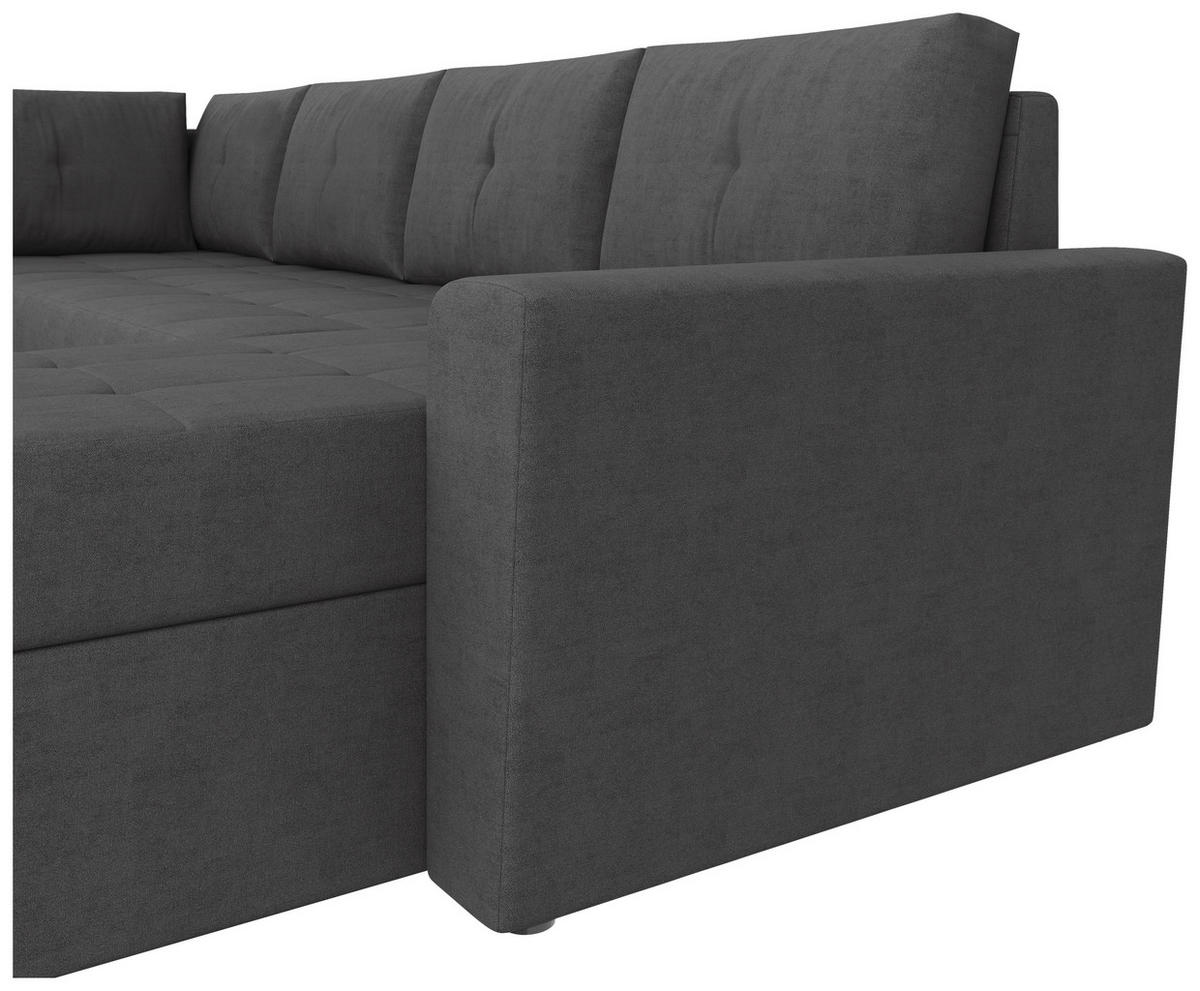 WOHNLANDSCHAFT TERMOLI Grau Jacquard  - Schwarz/Grau, Design, Kunststoff/Textil (212/297/155cm) - MID.YOU