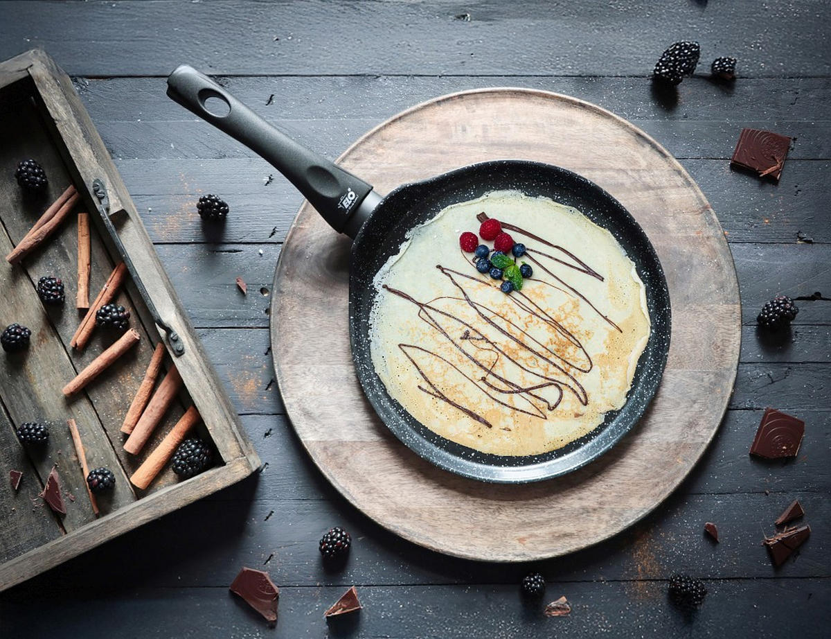 CREPESPFANNE 26 cm Keramikbeschichtung  - Schwarz, Basics, Metall (26cm) - ELO