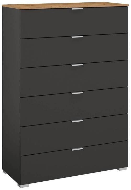KOMMODE 80/119/42 cm  in Graphitfarben, Eiche Artisan  - Alufarben/Graphitfarben, Trend, Holzwerkstoff/Kunststoff (80/119/42cm) - Stylife