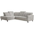 ECKSOFA  in Webstoff Grau  216/302 cm  - Schwarz/Grau, Design, Holz/Textil (216/302cm) - Xora