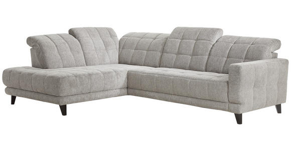 ECKSOFA  in Webstoff Grau  216/302 cm  - Schwarz/Grau, Design, Holz/Textil (216/302cm) - Xora