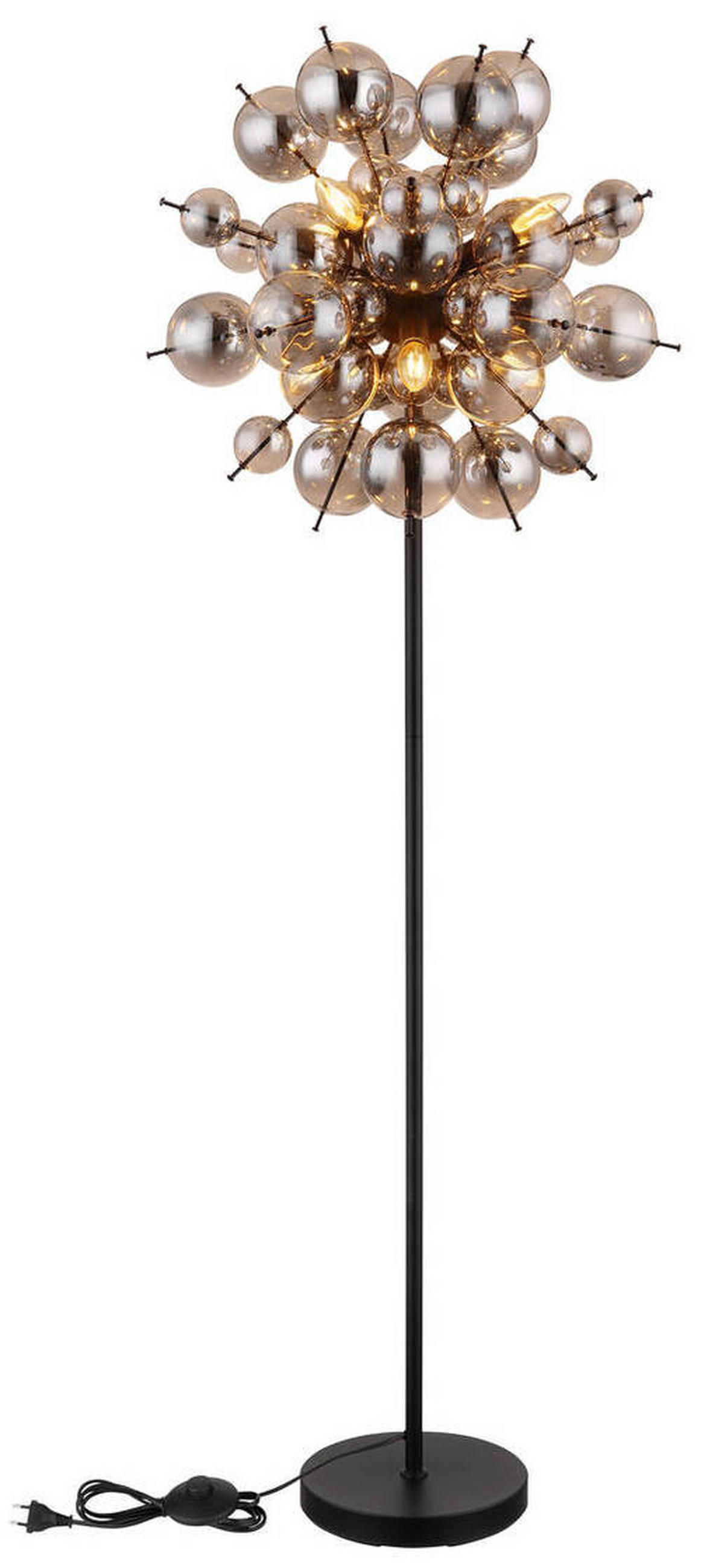 STEHLEUCHTE - Schwarz, Design, Glas/Metall (55/155cm) - Globo