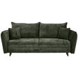 SCHLAFSOFA in Chenille Olivgrün  - Schwarz/Olivgrün, KONVENTIONELL, Holz/Textil (238/99/108cm) - Carryhome