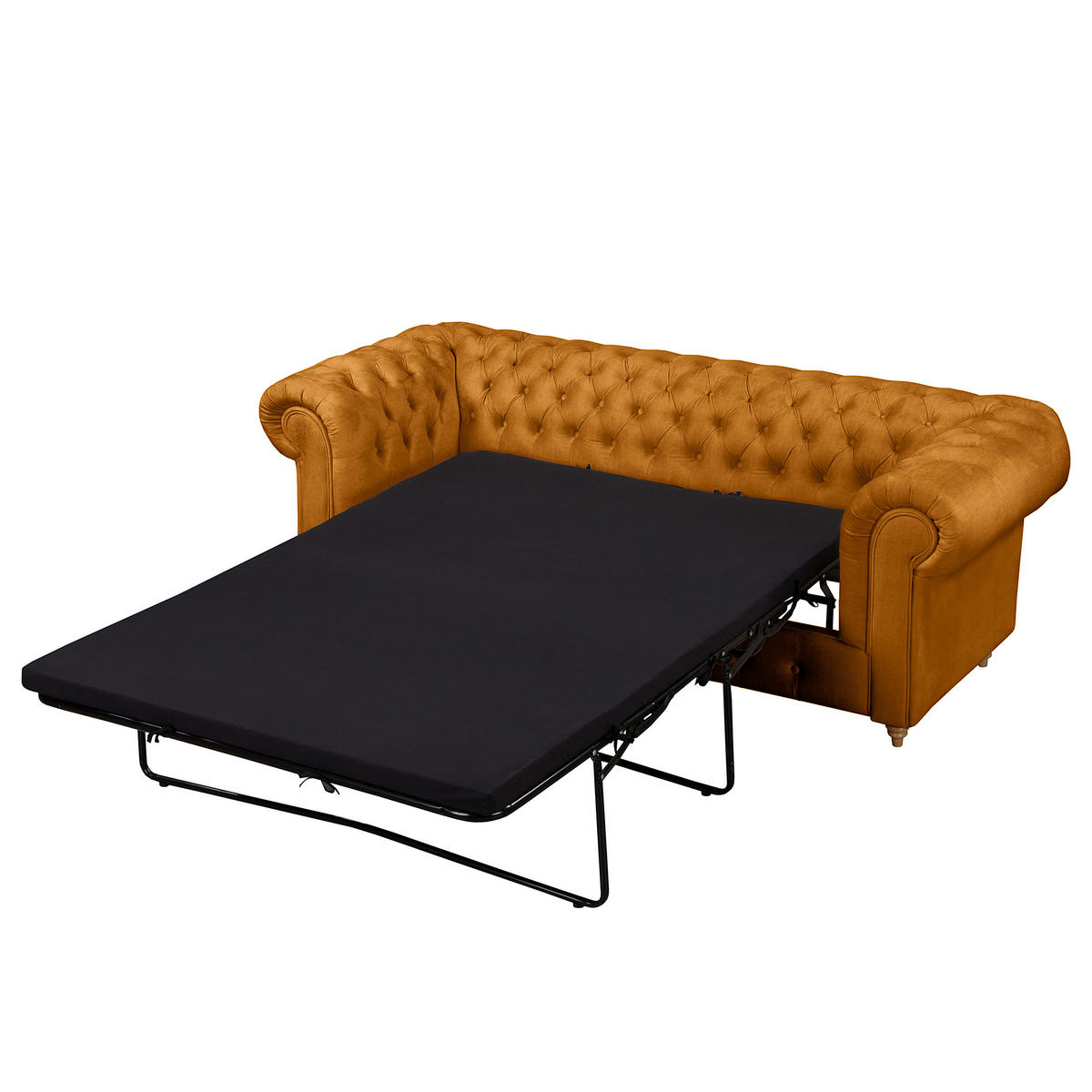 SCHLAFSOFA Mikrofaser Bernsteinfarben  - Bernsteinfarben/Braun, Design, Holz/Textil (218/74/91cm) - P & B