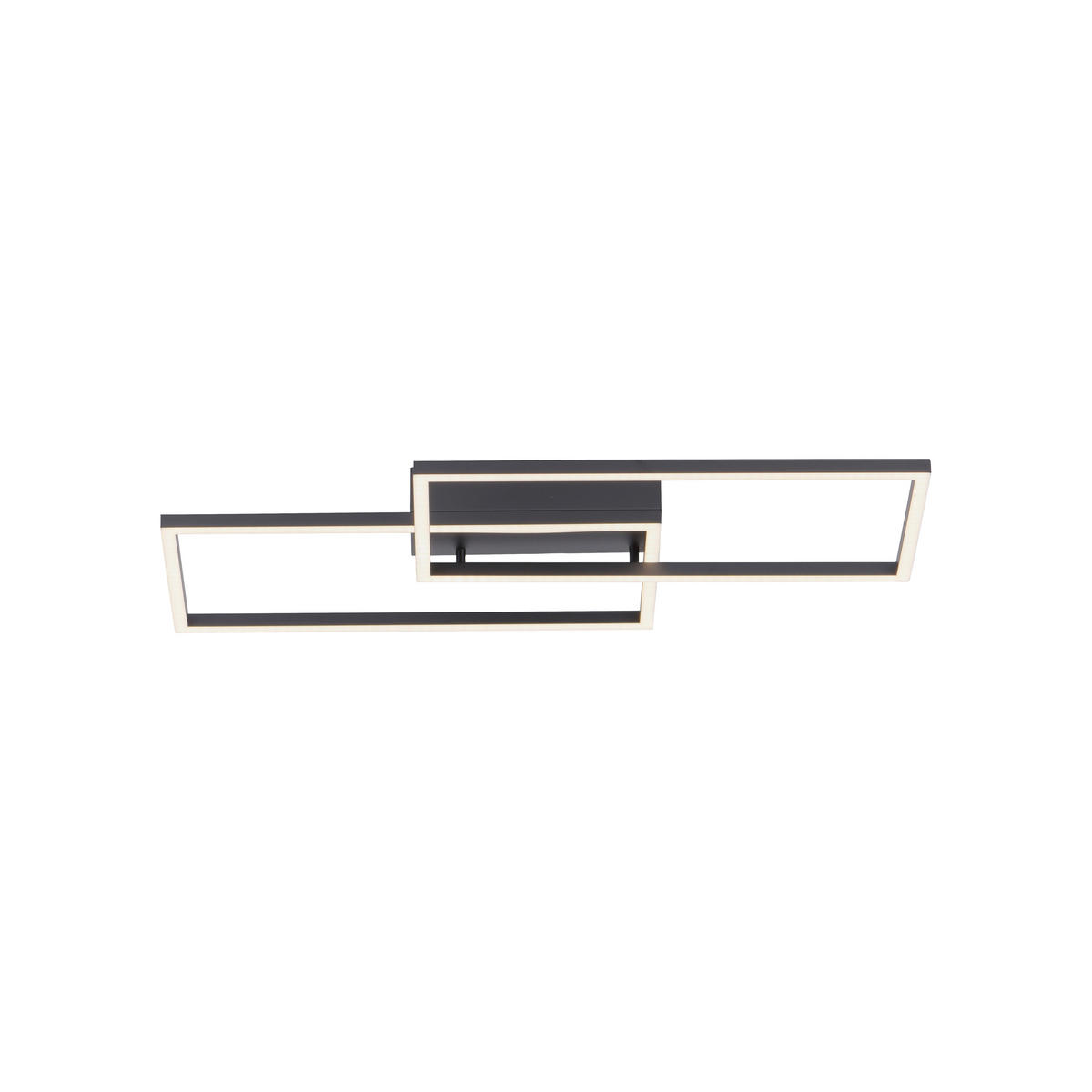 LED-DECKENLEUCHTE Iven 60,5/32,5/6,5 cm   - Schwarz, Design, Kunststoff/Metall (60,5/32,5/6,5cm)