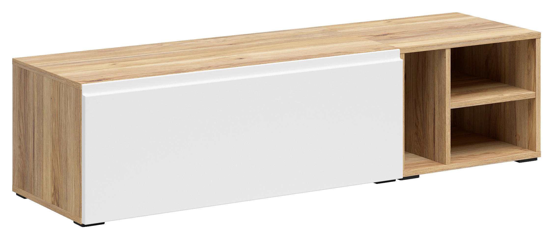REGALELEMENT Weiß, Eichefarben  135/33/40 cm  - Eichefarben/Weiß, MODERN, Holzwerkstoff (135/33/40cm) - Carryhome