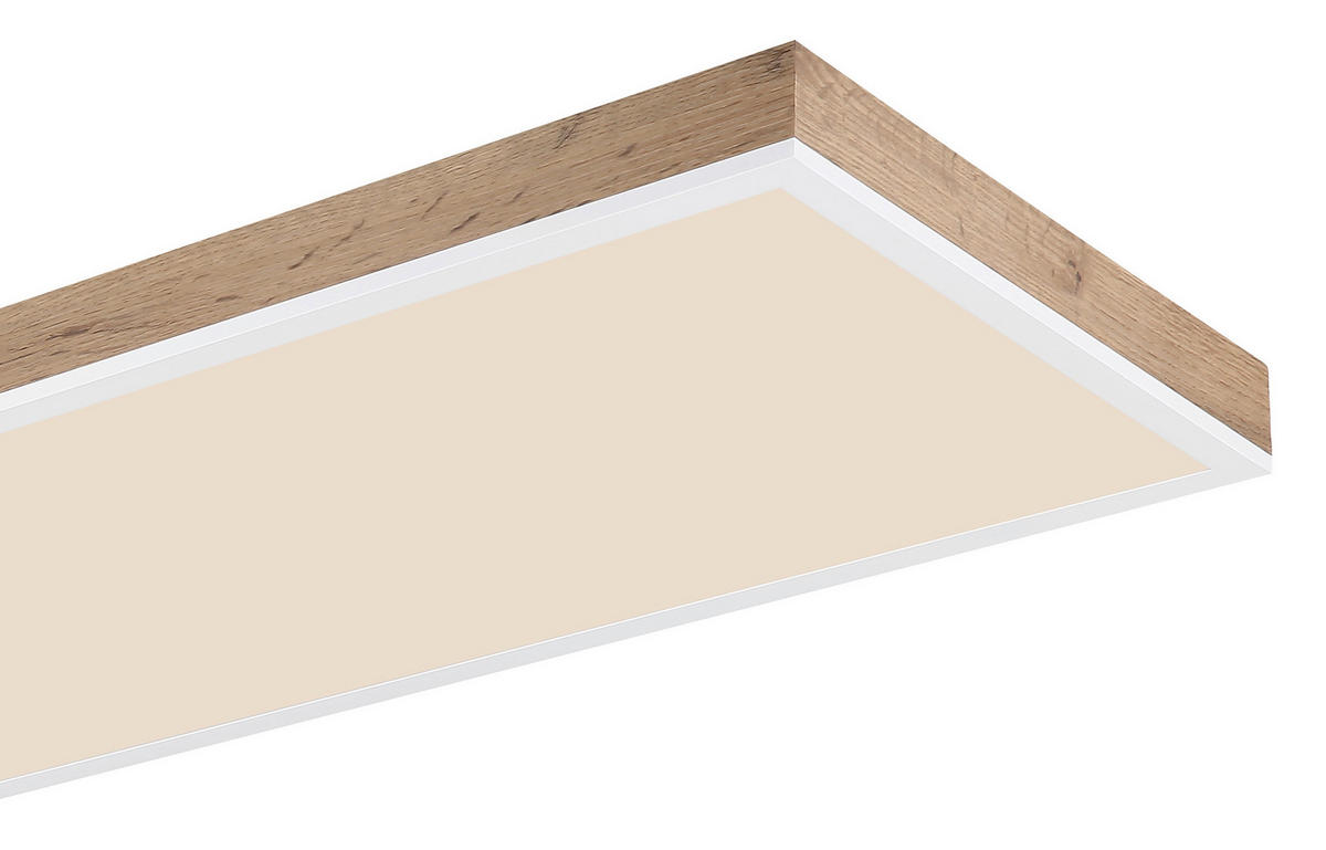 LED SVJETILJKA STROPNA  - tamno smeđa/bijela, Natur, drvni materijal/metal (120/30/7,5cm) - Globo