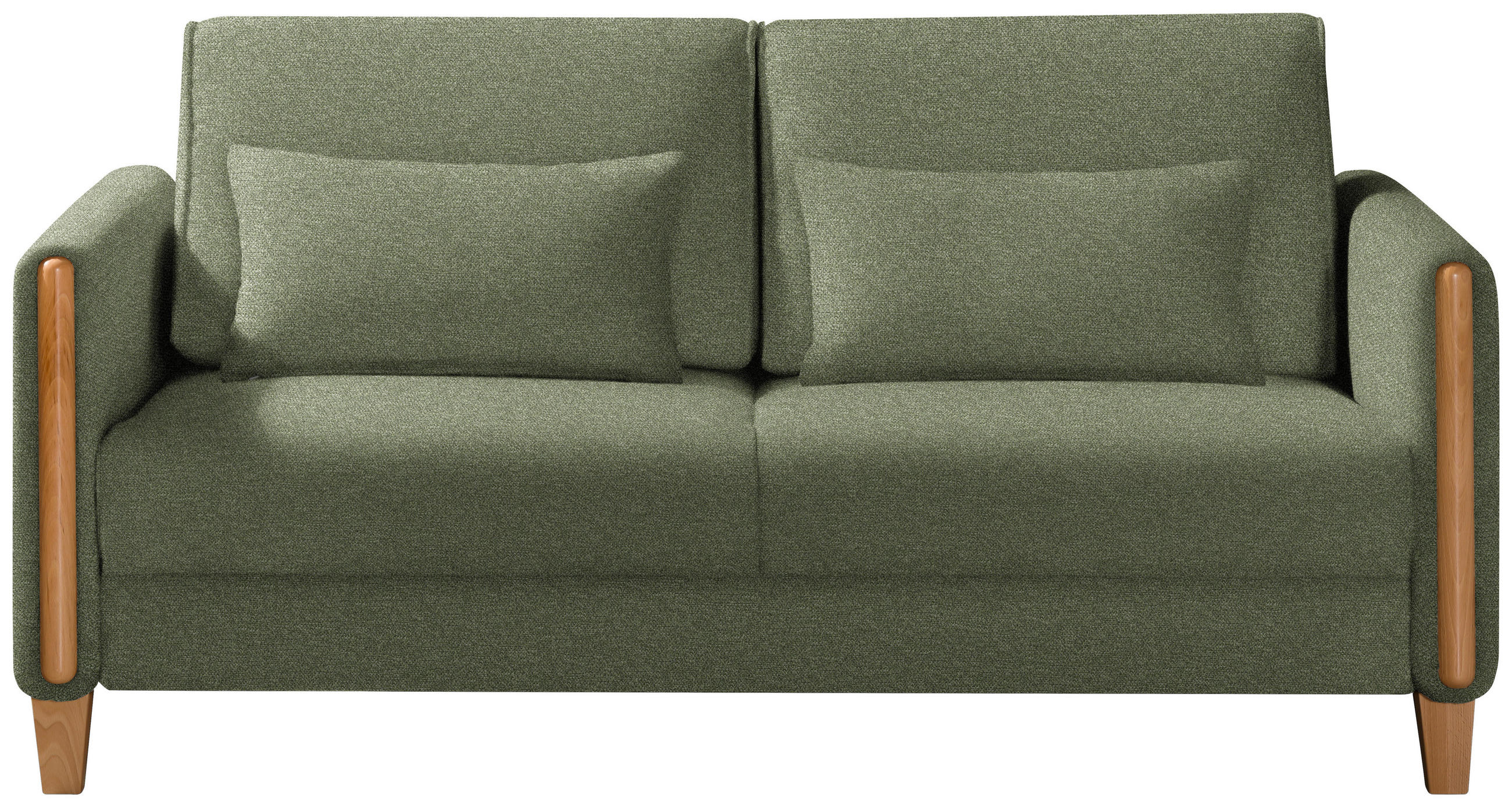 SCHLAFSOFA in Flachgewebe Grün, Buchefarben  - Buchefarben/Grün, Design, Holz/Textil (174/88/104cm) - Niels Andersson