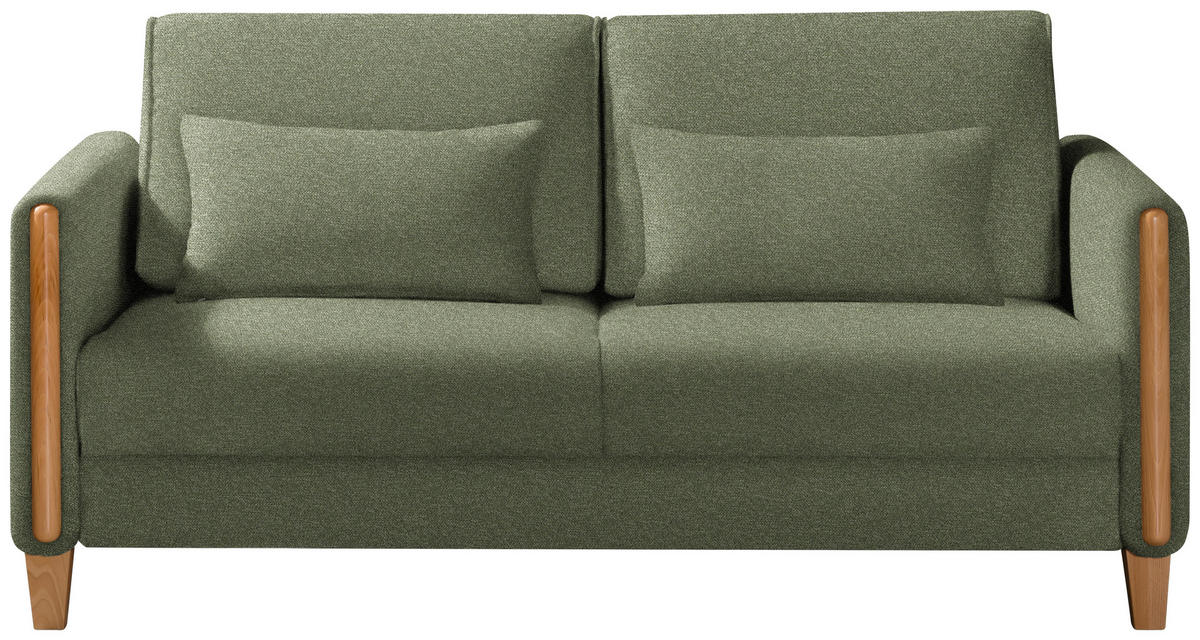 SCHLAFSOFA in Flachgewebe Grün, Buchefarben  - Buchefarben/Grün, Design, Holz/Textil (174/88/104cm) - Niels Andersson