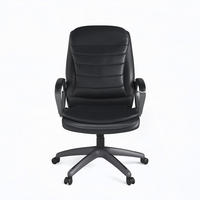DREHSTUHL Schwarz  - Schwarz, Design, Leder/Holz (63/116/76cm) - MID.YOU