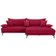 ECKSOFA in Flachgewebe Rot  - Rot/Schwarz, MODERN, Textil/Metall (297/173cm) - Carryhome