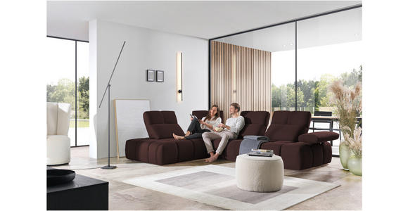 ECKSOFA in Struktur Terracotta 233/313 cm - Terracotta/Schwarz, Design, Kunststoff/Textil (233/313cm) - Emilio Belluti