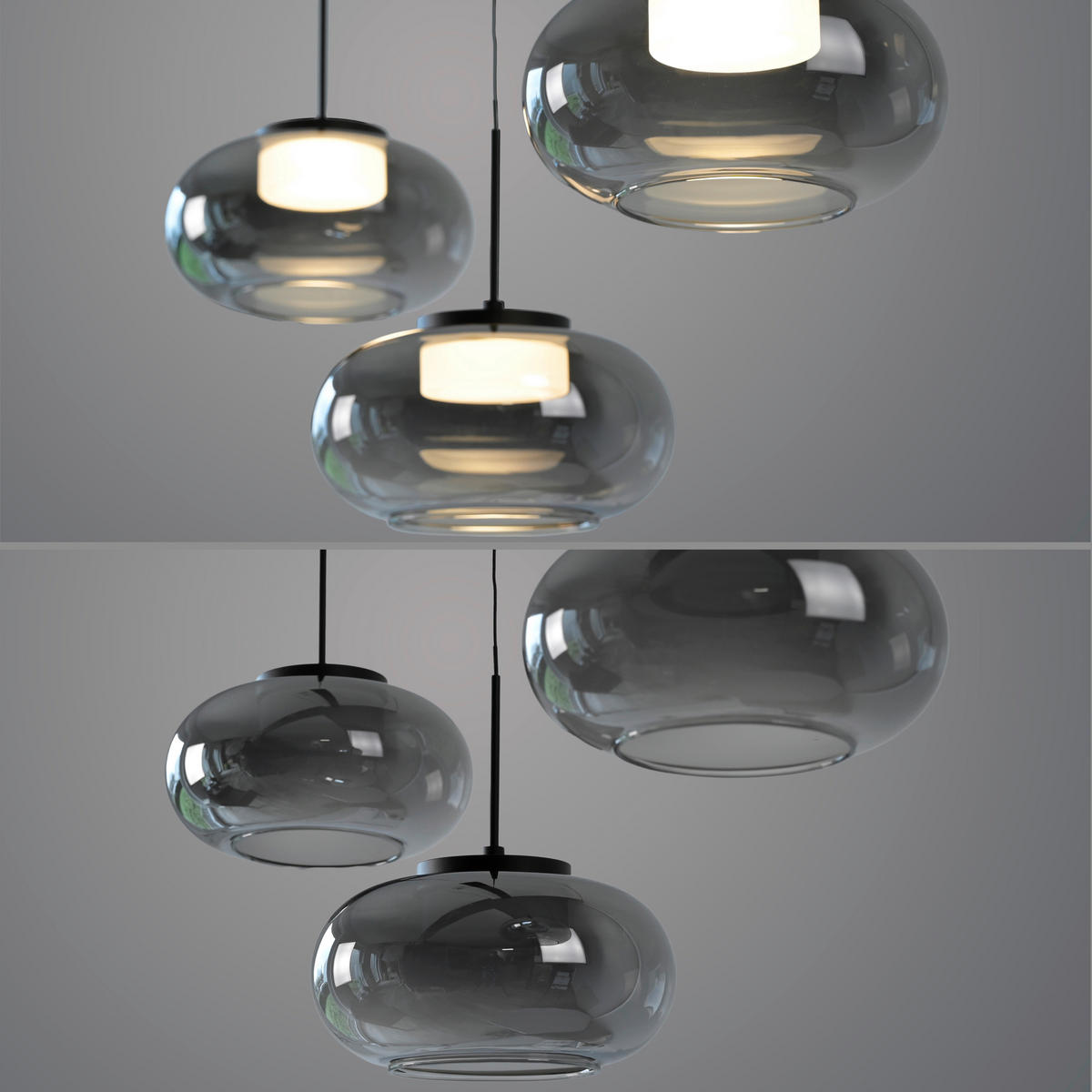 LED-PENDELLEUCHTE SW SIA 75/20/120 cm   - Schwarz, Design, Kunststoff/Metall (75/20/120cm) - Schöner Wohnen