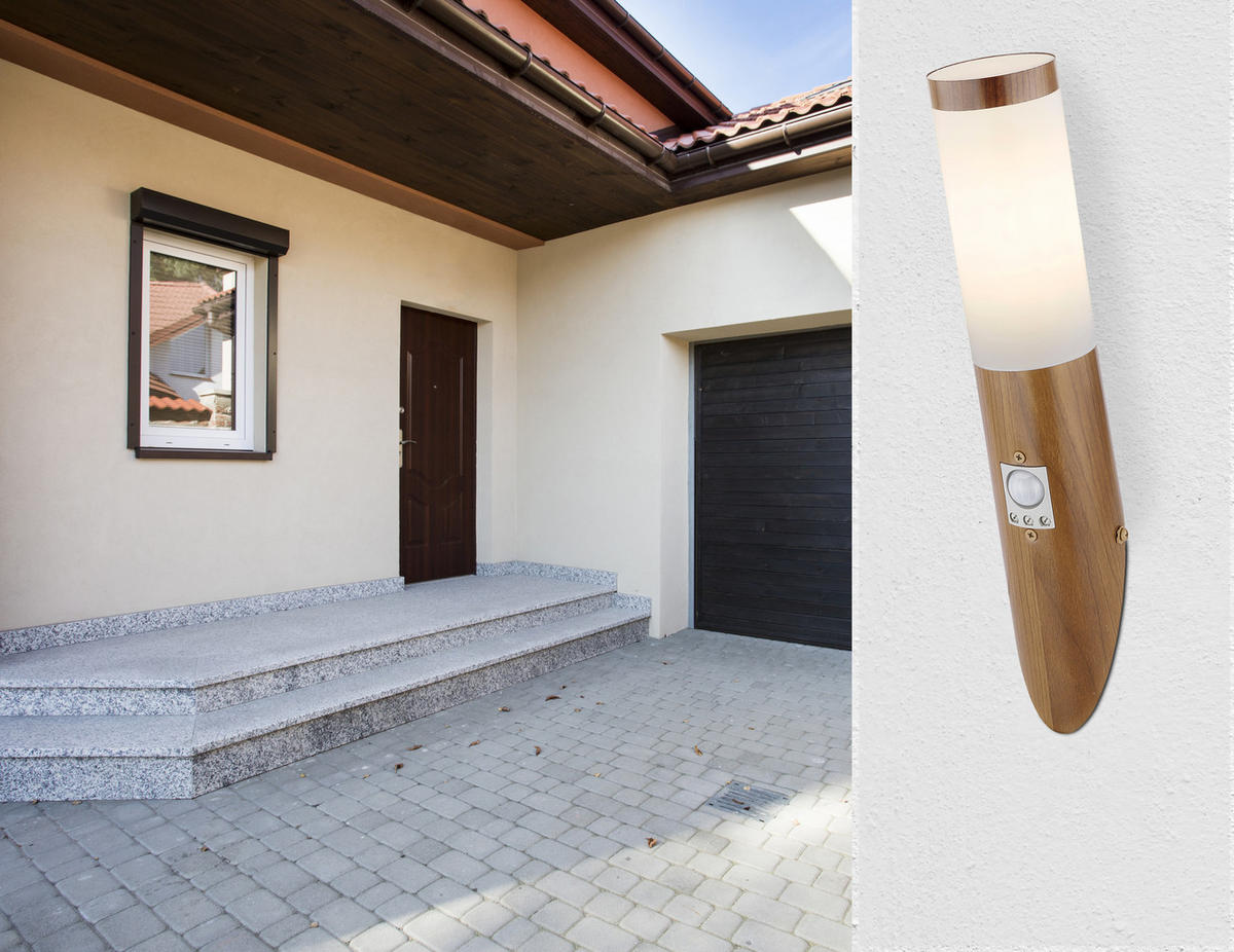 VENKOVNÍ NÁSTĚNNÉ SVÍTIDLO - opál/hnědá, Basics, kov/plast (7,6/40,5cm) - Globo