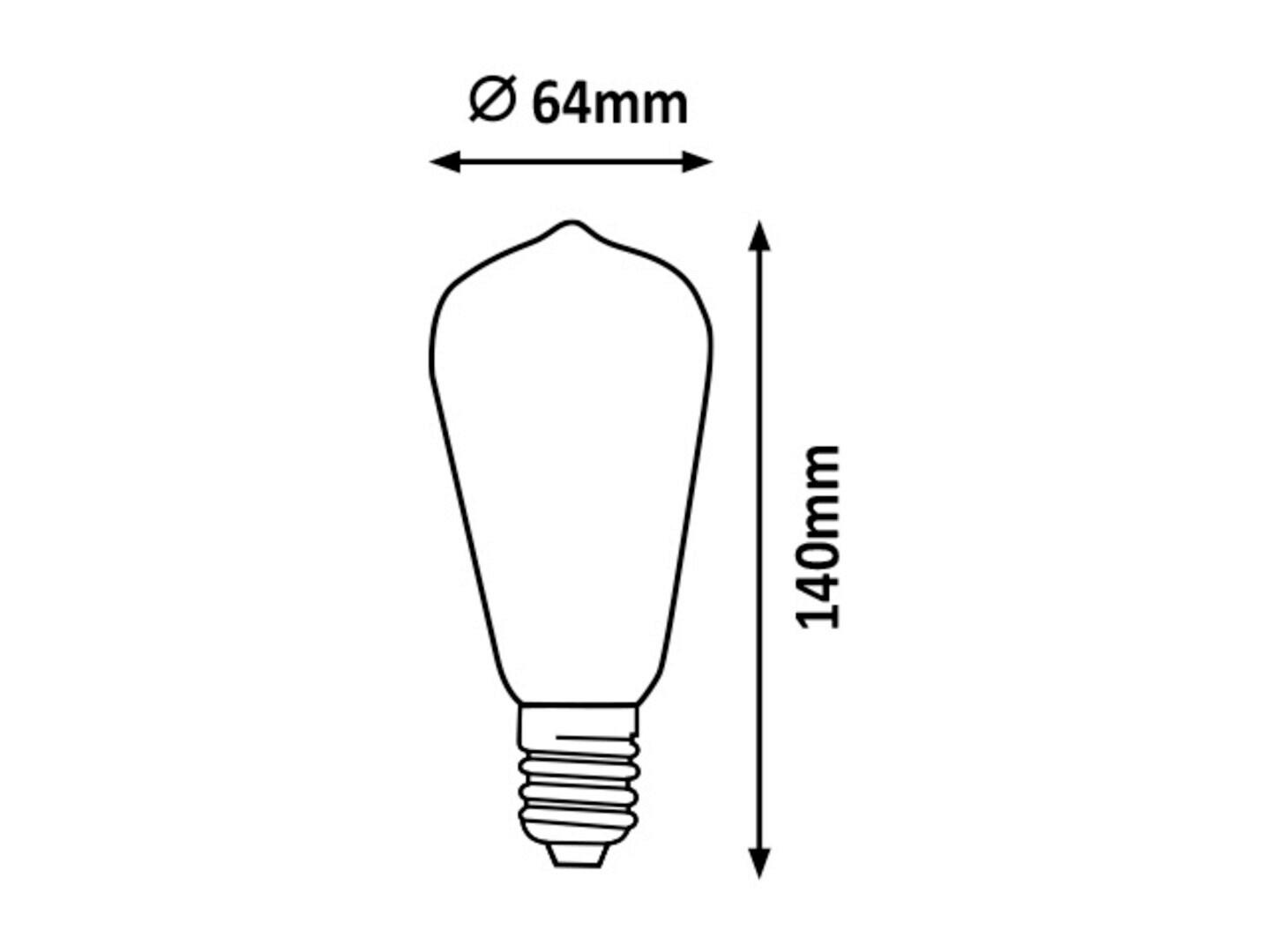 LED FILAMENT ŽARULJA - boje jantara, Design, staklo (6.5/14cm)