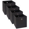 FALTBOX 4er Set - Silberfarben/Schwarz, Design, Karton/Textil (32/32/32cm) - Carryhome