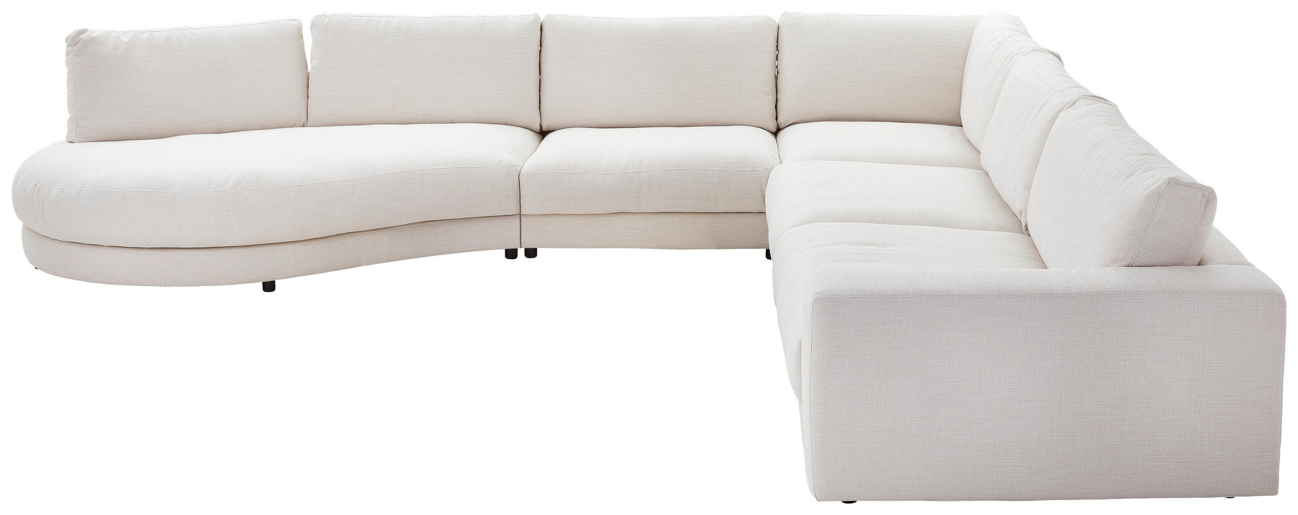 ECKSOFA in Flachgewebe Naturfarben  - Schwarz/Naturfarben, Design, Kunststoff/Textil (425/365cm) - Lomoco