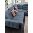 ECKSOFA in Webstoff Blau  - Blau/Schwarz, Design, Holz/Textil (302/216cm) - Xora