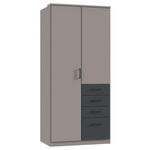 KLEIDERSCHRANK  in Graphitfarben, Grau  - Schwarz/Graphitfarben, KONVENTIONELL, Holzwerkstoff/Kunststoff (90/199/58cm) - Carryhome
