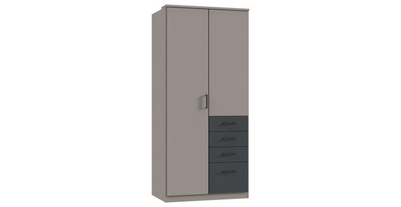 KLEIDERSCHRANK in Graphitfarben, Grau - Schwarz/Graphitfarben, KONVENTIONELL, Holzwerkstoff/Kunststoff (90/199/58cm) - Carryhome